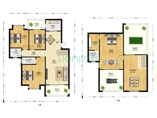 八桂凤凰城凤翔园 5室1厅3卫 175平方