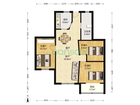 莘浜路157弄 3室1厅1卫 92平方