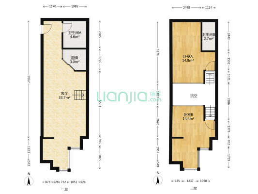 外滩洞庭首府 2室1厅2卫 56平方