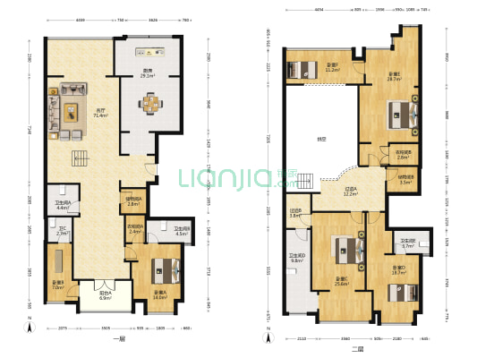 国际公馆 6室1厅5卫 275平方