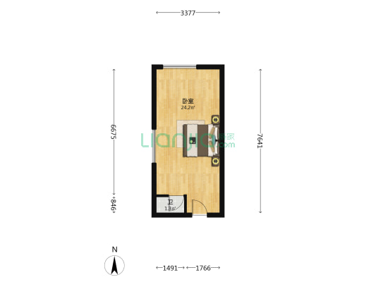 万辰.星公馆 1室0厅1卫 37平方
