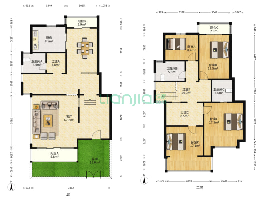 铭流府邸 4室1厅3卫 262平方