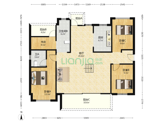 碧桂园旌宸府 4室1厅2卫 147平方
