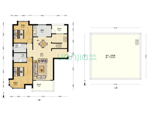 桂月湾 2室1厅2卫 139平方