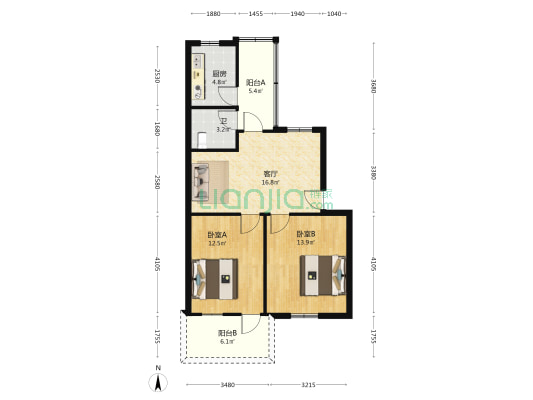 滨江东路110号 2室1厅1卫 69平方