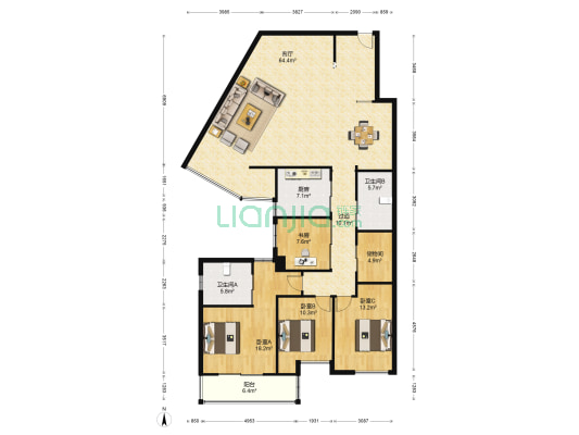 联合广场 4室1厅2卫 191平方