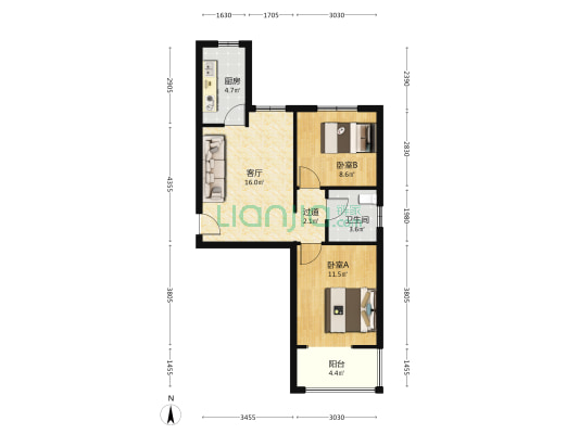 安馨佳苑 2室1厅1卫 70平方