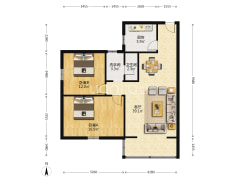 金福小区精装大两房97平2室2厅一厨一卫电梯楼-攀枝花金福小区户型图