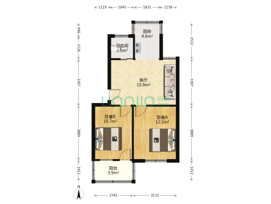 西畈公寓 2室1厅1卫 62平方