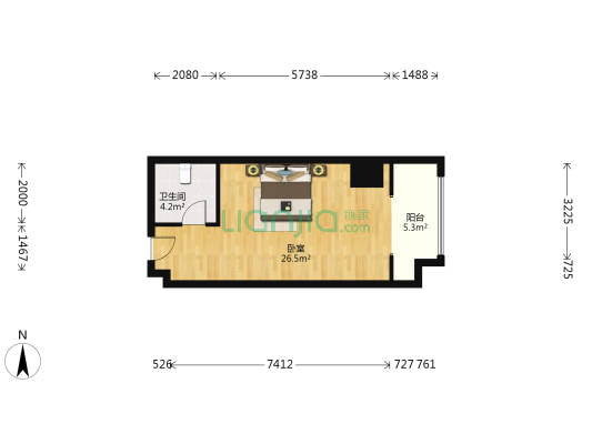 臻邸neo101 1室0厅1卫 51平方