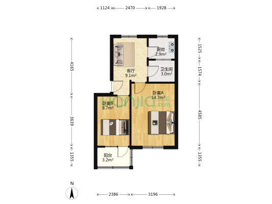 苏医新村三区 2室1厅1卫 50平方