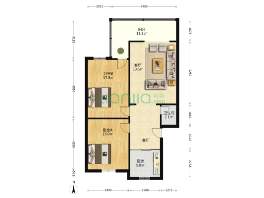 来寿路31号 2室1厅1卫 99平方