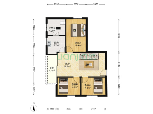 耀华社区存善北街 3室1厅1卫 70平方