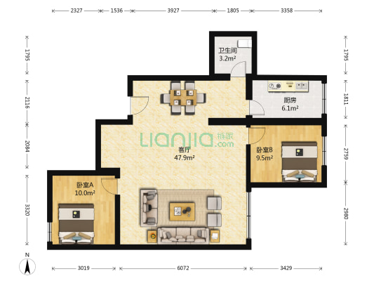 宝钞苑 2室1厅1卫 99平方