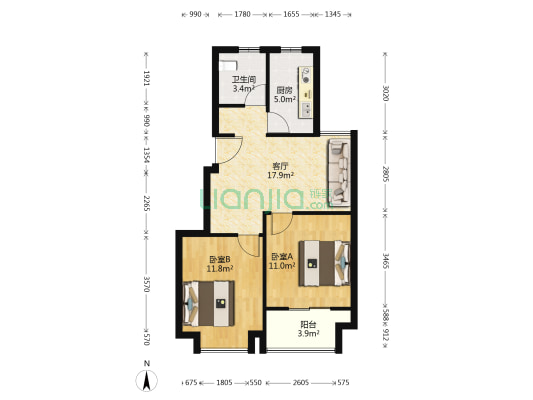 明湖花苑四期 2室1厅1卫 72平方