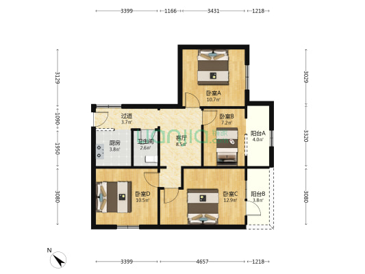 东珠市街65号 4室1厅1卫 79平方