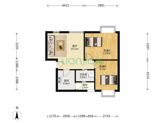 星汇晴轩 2室1厅1卫 69平方