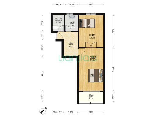 佳木斯路124号 2室0厅1卫 60平方