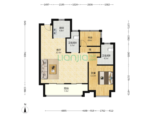 鼎建璟阳里 2室1厅2卫 99平方