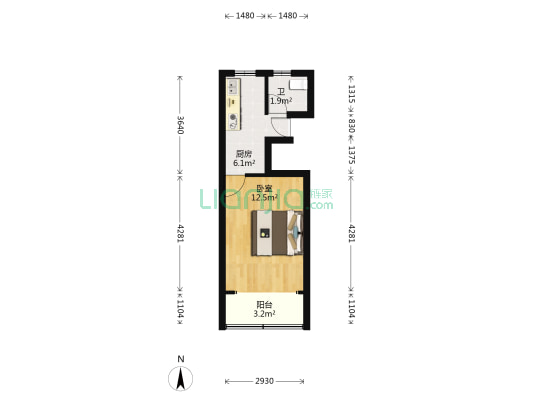上南五村(浦高小区 ) 1室0厅1卫 33平方