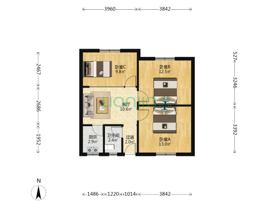纬五路41号院 3室1厅1卫 71平方