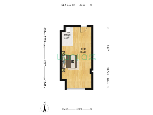 香缇美寓 1室0厅1卫 62平方