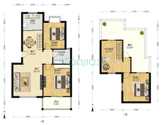天鹅湖西区 4室2厅1卫 127平方