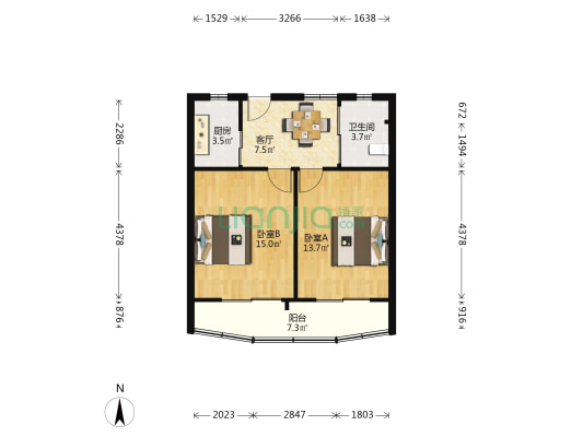 中街157弄 2室1厅1卫 58平方