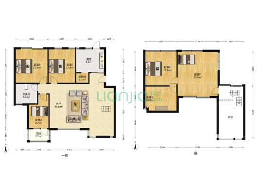 万科四季花城雅竹轩 6室1厅1卫 192平方