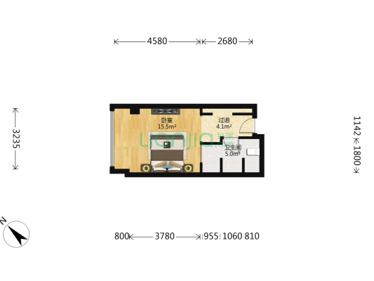 三益公商厦 1室0厅1卫 36平方