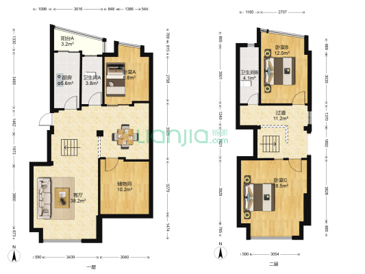 海润滨江花园B区 3室1厅2卫 93平方