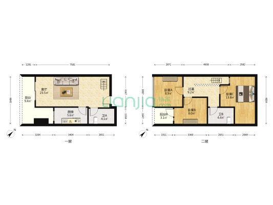 华夏·非凡 3室1厅2卫 104平方