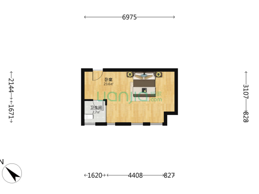 嘉好大厦 1室0厅1卫 45平方