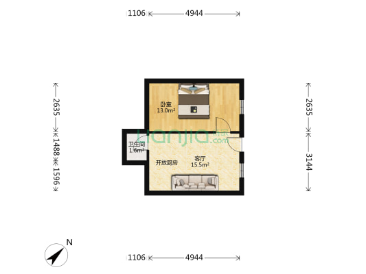兴华路（天河区） 1室1厅1卫 32平方