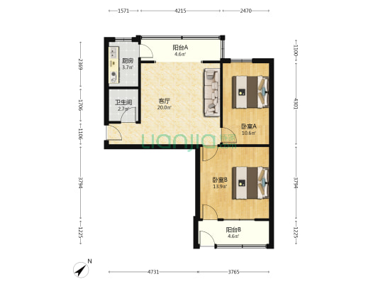 合兴路144号 2室1厅1卫 69平方