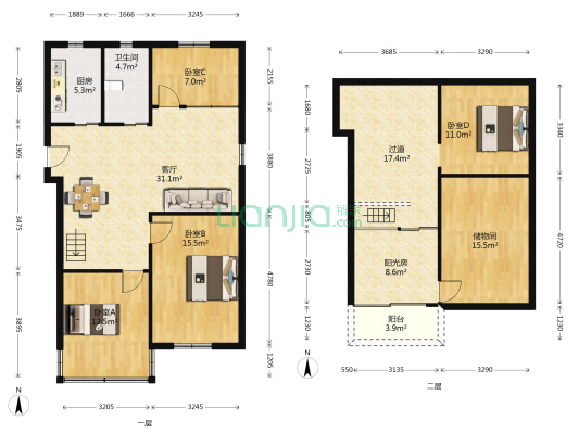 珠江路450号 4室1厅1卫 93平方