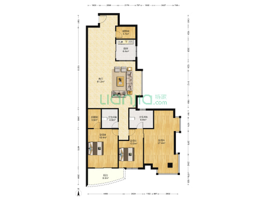 虹北锦园 3室1厅2卫 187平方