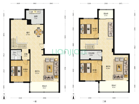 桃海宾馆职工住宅小区 3室3厅2卫 211平方