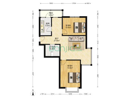 德盈里 2室1厅1卫 96平方