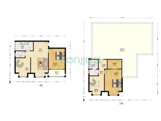 青年沸城 2室2厅2卫 138平方