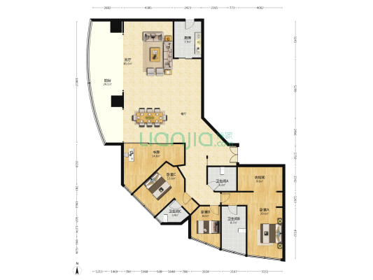 建汇大厦 4室1厅3卫 312平方