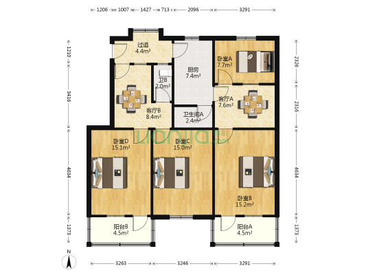 道前街地方弄散盘 4室2厅2卫 94平方