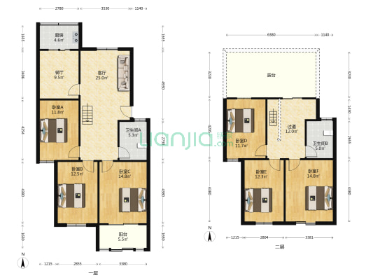 怡美家园 6室2厅2卫 180平方
