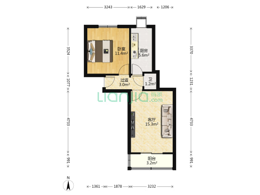 兰州第二建筑公司家属院 1室1厅1卫 42平方