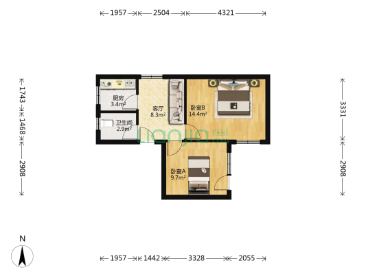 济阳二村 2室1厅1卫 54平方