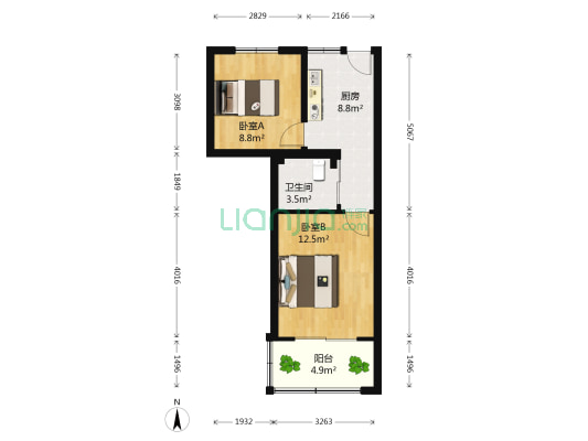 瑞祥大楼 2室0厅1卫 48平方