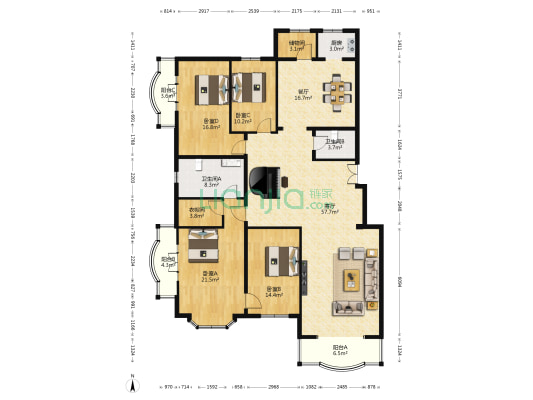 清林苑 4室2厅2卫 205平方