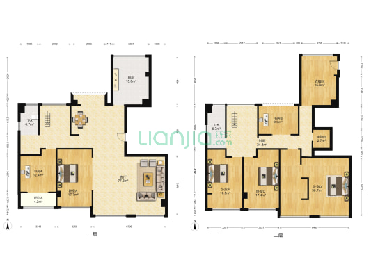 江山万里二期 6室1厅2卫 278平方