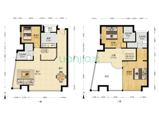 华新智汇+ 3室1厅3卫 106平方