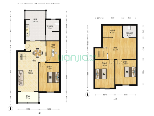 山港桥花苑 4室1厅2卫 128平方